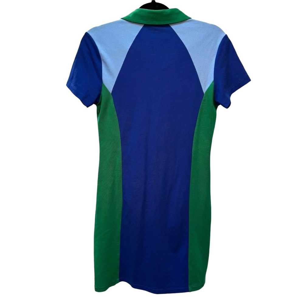 Tory Burch Sport Colorblock Pique Polo Dress Green Blue - Picture 3 of 7